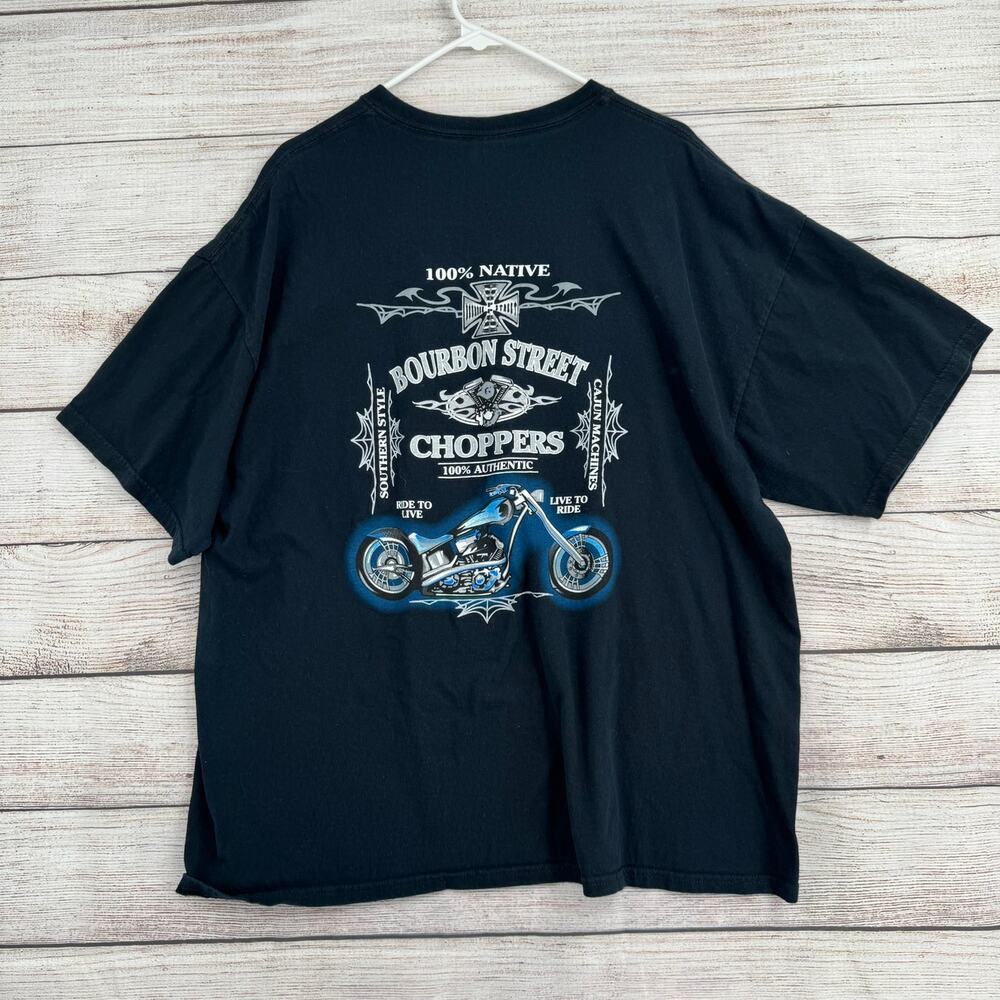 Bourbon Street Choppers New Orleans Short Sleeve T-Shirt Mens 2XL Black‎